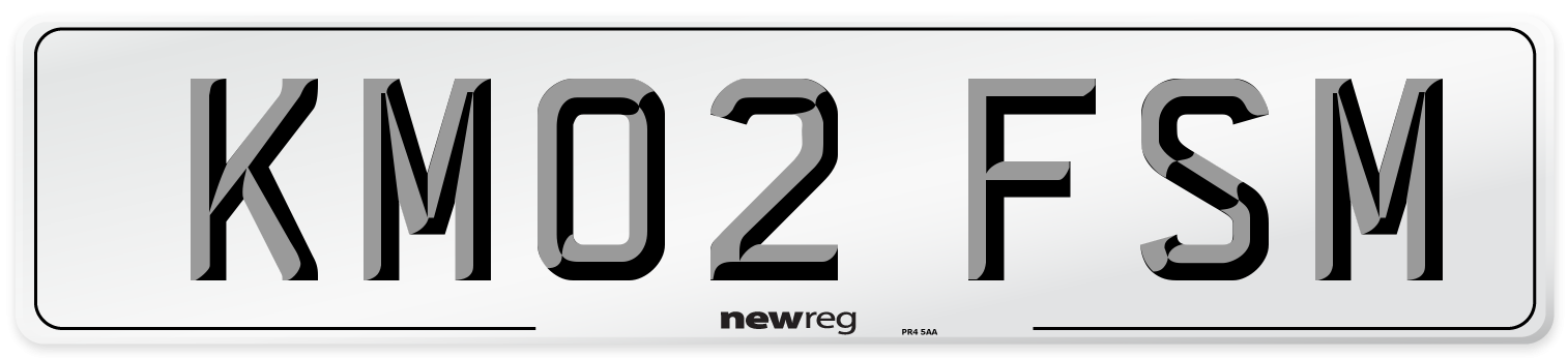 KM02 FSM Number Plate from New Reg